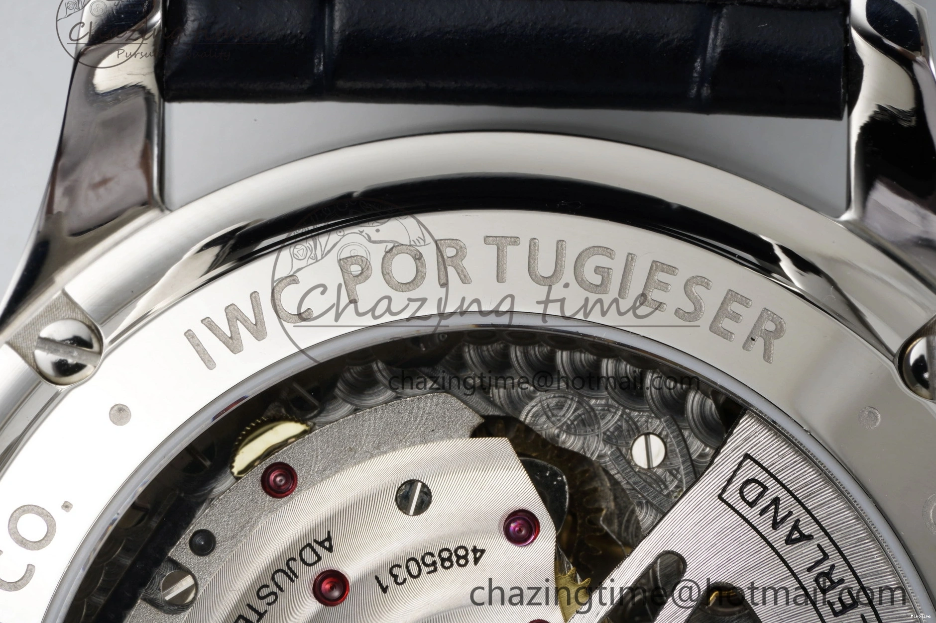 MIROTIME 0408 Portuguese Chrono IW3716 RSF 1:1 Best Edition Blue Dial on Black Leather Strap A RelaxedFit 7045